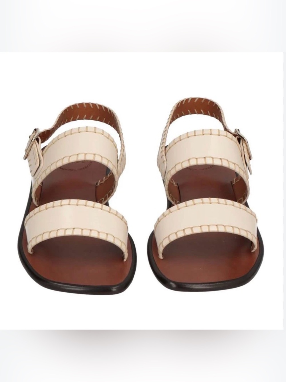 Chloe Laia Leather Two-Band Slingback Sandals